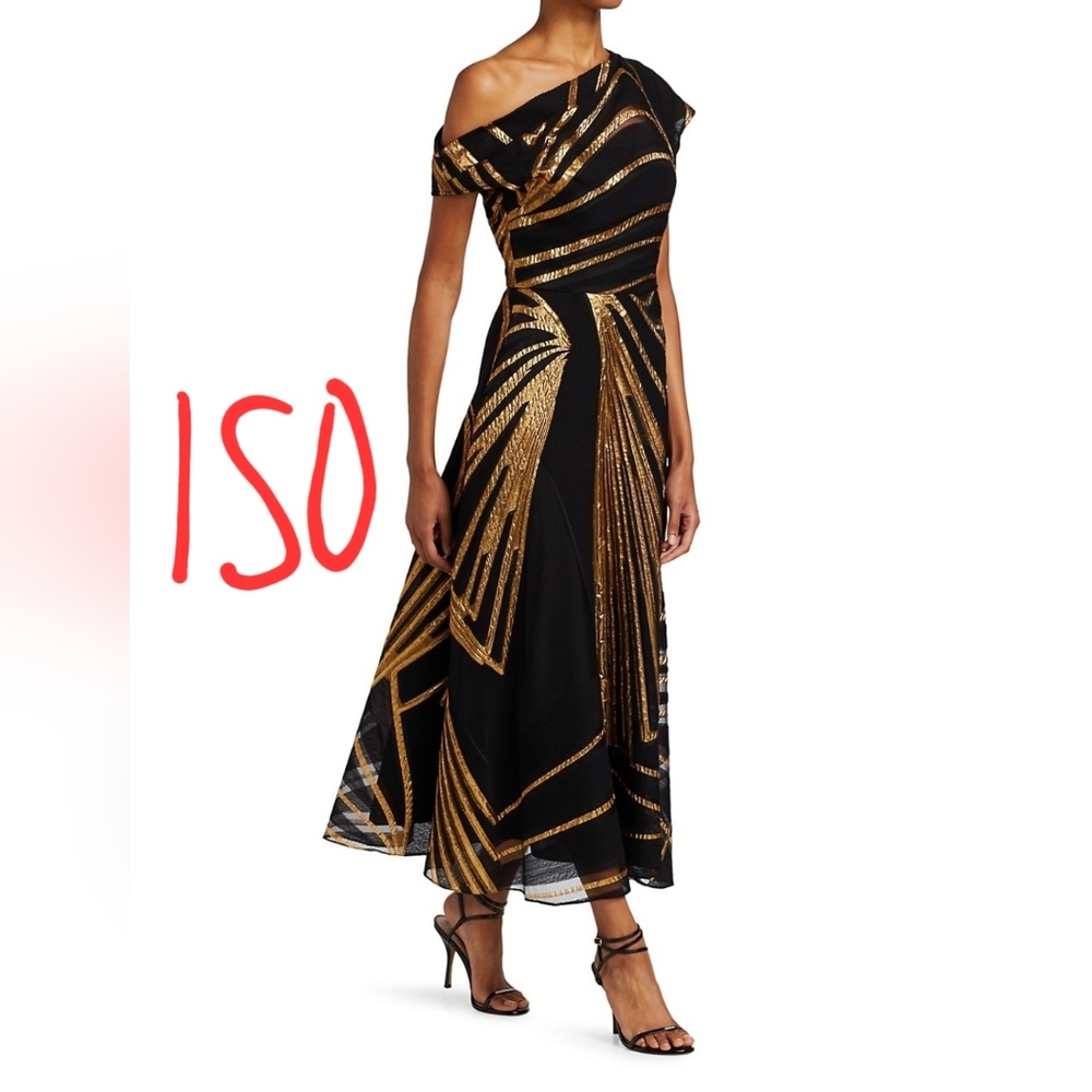 ISO Lela Rose black gold dress